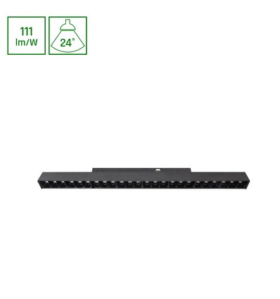 33cm 18W SYSTEM SHIFT BASIC GRID M magnetisk skinnespot - 48V, 111lm/W, 4000K, skinnesystem til kontor