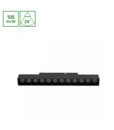 System Shift Basic Lineær Armatur 12W - Gitter S, 220mm, 4000K, Sort