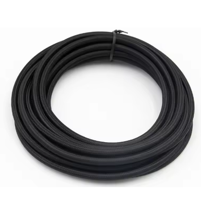 5m Stofledning 2x0.75 mm², tekstil - 230V, Sort