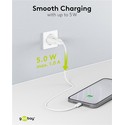 USB oplader 5W - Hvid, USB-A, perfekt til mobil og lamper
