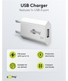 USB oplader 5W - Hvid, USB-A, perfekt til mobil og lamper