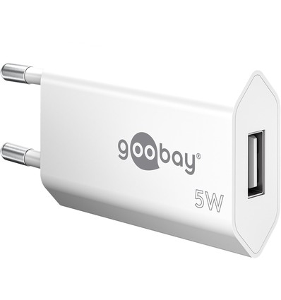 USB oplader 5W - Hvid, USB-A, perfekt til mobil og lamper