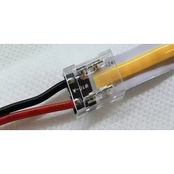 Enkeltfarvet LED strip Fleksibelt startstik - Til COB LED strips (8 mm), 12V / 24V