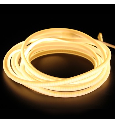 5 m. vandtæt Ridebane Neon COB strip - 230V, IP67, 288 LED, 11,5W/m, kan klippes for hver 10cm