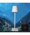 LED bordlampe inkl. trådløs opladning - Hvid, IP54 Inde/udendørs, touch dæmpbar
