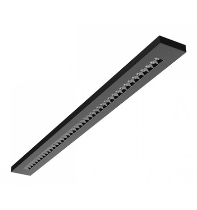 40W RA90 Plank kontor armatur - Sort, 120cm, CCT, UGR16
