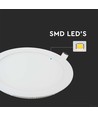 6W Ø12cm LED indbygningspanel - Hul: Ø11 cm, Mål: Ø12 cm