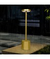 Opladelig LED bordlampe med trådløs opladning - Guld, IP54 Inde/udendørs, touch dæmpbar