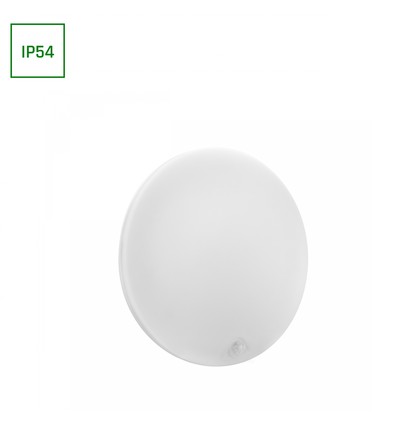 18W Nymphea Proxi PIR - IP54, Ø30cm, 30x6cm, 120°, Rund, Hvid