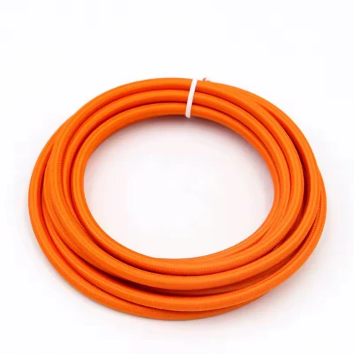 5m Stofledning 2x0.75 mm², tekstil - 230V, Neon Orange