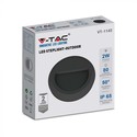 V-Tac 2W LED trappebelysning - Sort, til påbygning, IP65 udendørs, 230V