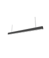 36W LED lysskinne - 120cm, 120 lm/W, Sort, loftlampe til kontor, inkl. wireophæng