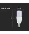 E14 9W LED pære - T37, 750lm, mat glas, 2700K, erstatter 50-60W
