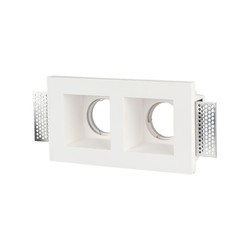 Producenter GU10 gipslampe - firkant, hvid, 1x2 holder