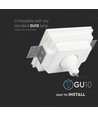 GU10 indbygningsspot i gips, kvadratisk - Hvid, 120x120mm, dyb model, IP20, uden lyskilde