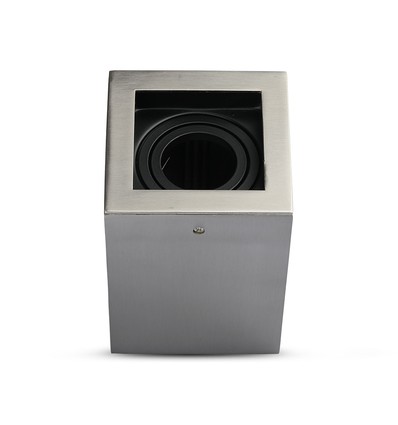 GU10 indbygningsspot, firkantet - Satin nikkel, aluminium, uden lyskilde