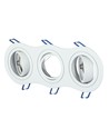 3-huls GU10 indbygningsspot - Rund, hvid, aluminium, Hul: 23,5 x 7,5 cm, Mål: 25,5 x 9,1 cm