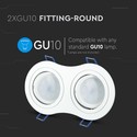 EN: VT-783 2xGU10 FITTING ROUND WHITE