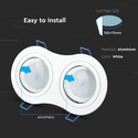 EN: VT-783 2xGU10 FITTING ROUND WHITE