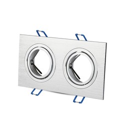 Producenter 2xGU10 Lampe - Firkant, Aluminium Børstet