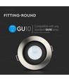 GU10 indbygningsspot - Rund, Satin nikkel, Hul: Ø9 cm, Mål: Ø10 cm, uden lyskilde