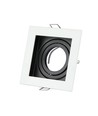 GU10 indbygningsspot, kvadratisk - Hvid, aluminium, hul: 90x90 mm, mål: 100x100 mm, uden lyskilde