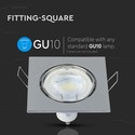 GU10 lampe - kvadratisk, krom