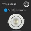 Downlight kit uden lyskilde - Hul: Ø8,5 cm, Mål: Ø9,5 cm, Hvid, vælg MR16 eller GU10 fatning