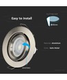 GU10 indbygningsspot rund - Satin nikkel, aluminium, Ø85 mm hul, IP20 indendørs