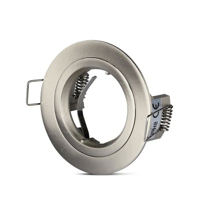 GU10 indbygningsspot - Satin nikkel, rund, aluminium, hul: Ø7,3 cm, mål: Ø8,1 cm