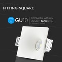 GU10 Gips Lampe - Kvadratisk, Hvid