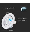 MR16 eller GU10 Downlight kit - Uden lyskilde, hvid, Hul: Ø7,4 cm, Mål: Ø9,9 cm