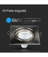 GU10 indbygningsspot - Satin nikkel, kvadratisk, hul: Ø7,4 cm, Ferrum