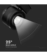 45W LED skinnespot, RA95 - 25 grader, sort, COB LED