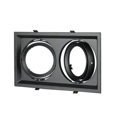 Dobbelt indbygningsspot til 2x AR111 - Sort, aluminium, 32,5 x 17,4 cm, IP20, uden lyskilde