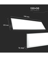 120x30 LED panel, 45W - 80lm/W, hvid kant, IP20 indendørs