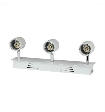 3xGU10 1-fase skinnespot - Hvid, 39cm, justerbar, uden lyskilde