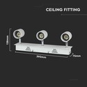 3xGU10 Skinne Lampe - Hvid