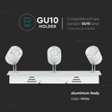 3xGU10 Skinne Lampe - Hvid