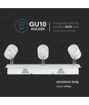 3xGU10 1-fase skinnespot - Hvid, 39cm, justerbar, uden lyskilde