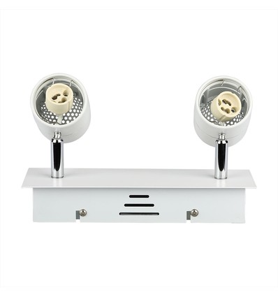 2x GU10 skinnespot til 1-faset skinne - Hvid, aluminium, justerbar, uden lyskilde