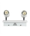 2x GU10 skinnespot til 1-faset skinne - Hvid, aluminium, justerbar, uden lyskilde