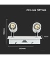 2x GU10 skinnespot til 1-faset skinne - Hvid, aluminium, justerbar, uden lyskilde