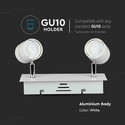 2xGU10 Skinne - Lampe, Hvid