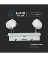2x GU10 skinnespot til 1-faset skinne - Hvid, aluminium, justerbar, uden lyskilde