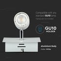 1 x GU10 skinnelampe - hvid