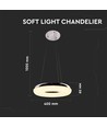 40W LED pendel, Ø40cm - 2800lm, 3000K, krom finish, inkl. lyskilde