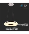 40W LED pendel, Ø40cm - 2800lm, 3000K, krom finish, inkl. lyskilde