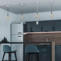 E27 Krom Metal Kop Pendel Lampe - Blå