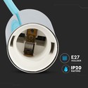 E27 Krom Metal Kop-Pendel Lampe - Lysblå